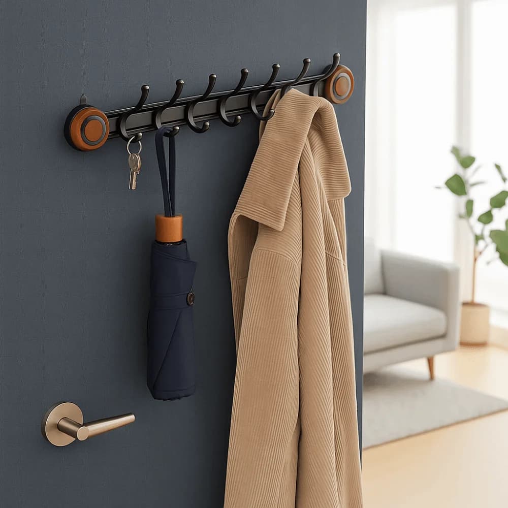 Ganci per porta a ventosa invisibili, senza foratura, rimovibili, impermeabili, per appendere vestiti e per organizzazione cucina a parete