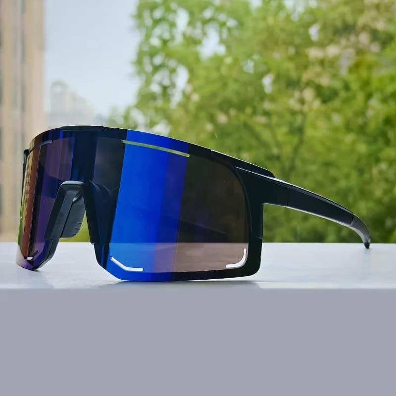 2 pezzi occhiali da sole con montatura grande alla moda in stile coreano occhiali da equitazione antivento occhiali sportivi riflettenti occhiali da sci