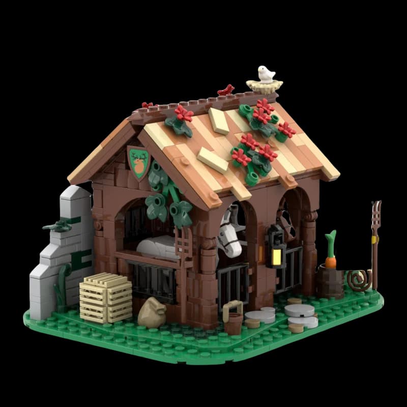 Kit di blocchi di costruzione MOC da 431 pezzi - Modello di staffe forestali, giocattolo architettonico unico, regalo di festa perfetto per l'architettura Ent