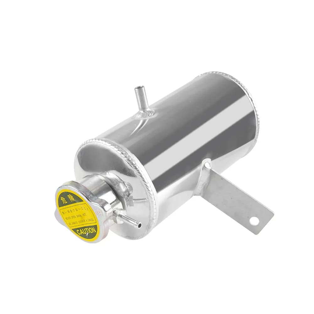 1.5L Aluminum Liquid Cooling Water Tank Expansion Bottle Header Kit Universal Car + Silver Cap
