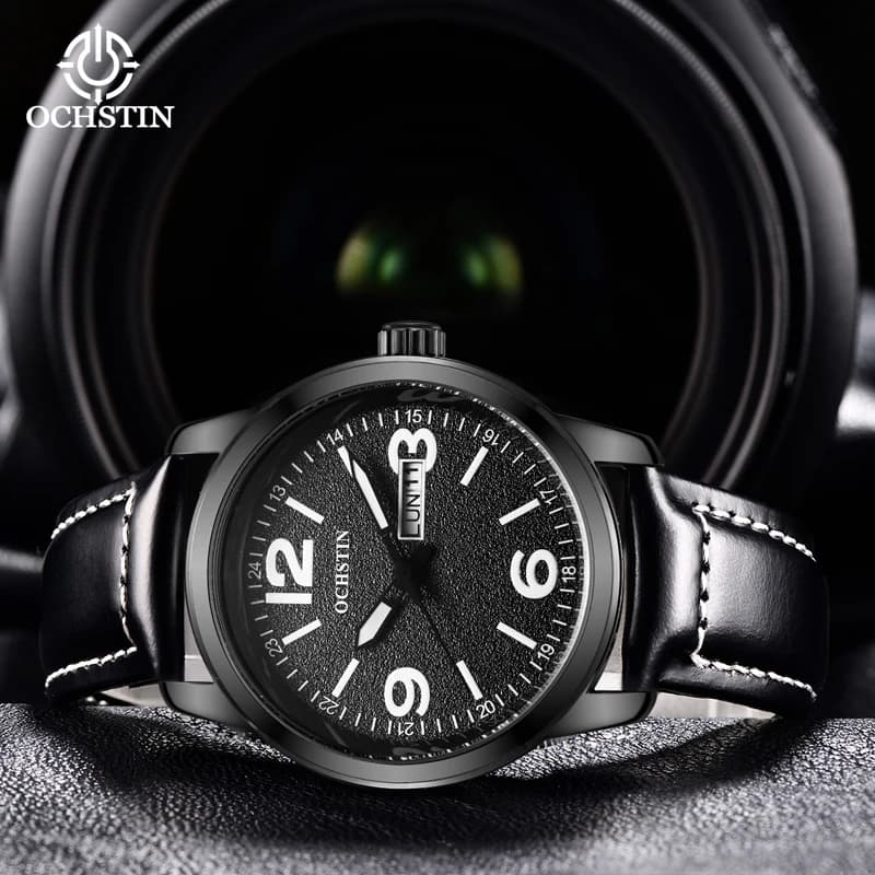 OCHSTIN Men's Wrist Watch With Genuine Leather Strap Hot Sale Men's Movement Quartz Watches Fashion Waterproof Legend Men's Watch