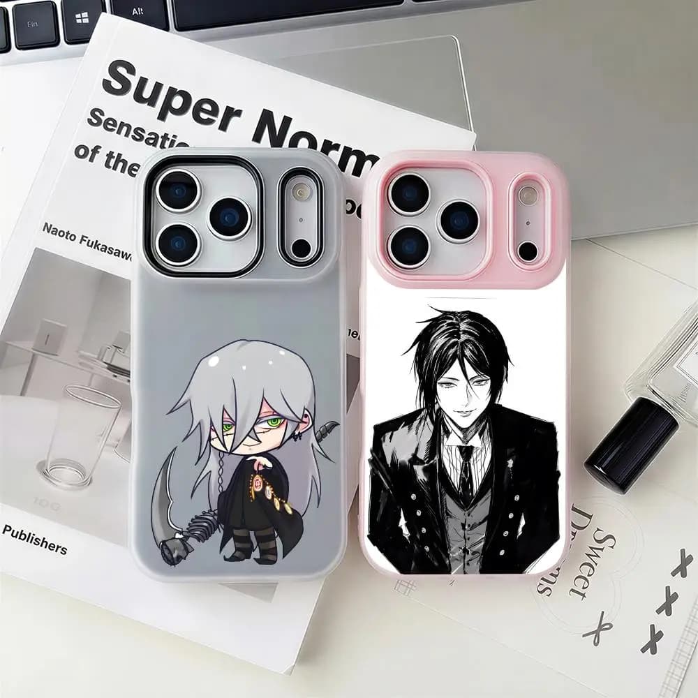Gothic B-Black ButlerS Phone Case 2-in-1 Detachable Clear Case with Slot for Cards & Photos iPhone 12-17