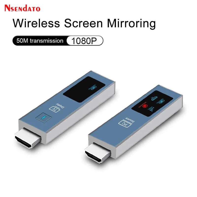 Trasmettitore e Ricevitore Video Audio HDMI Wireless 50M 1080P, Extender 5.8G HDMI Wireless Wifi, Dongle per Monitor TV