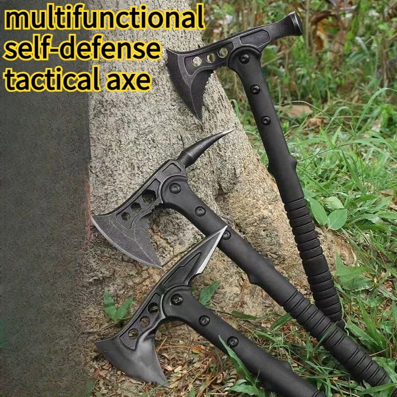 Outdoor Multifunctional Self-defense Tactical Axe Outdoor Emergency Survival Tool All Steel Axe with Axe Cover