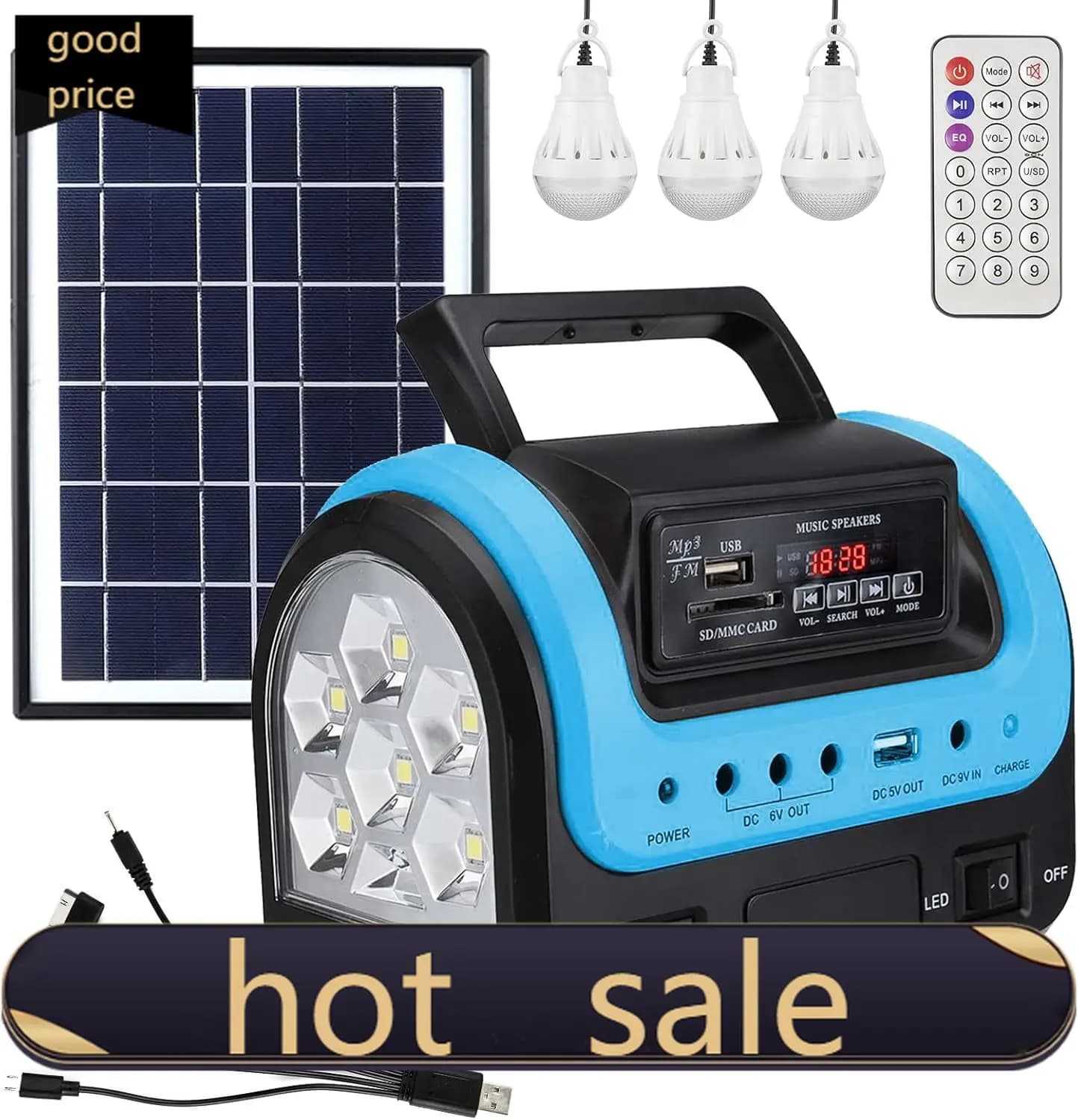 Generatore solare portatile con pannello, power bank portatile con torcia, generatore di emergenza alimentato a energia solare