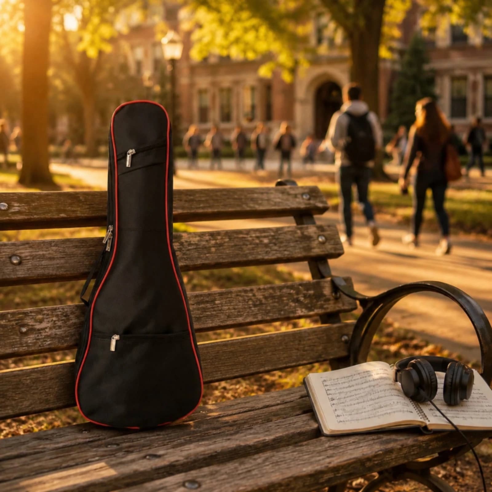 Ukulele Gig Bag Portable Ukulele Case with Pocket Guitar Gig Bag with Straps Travel-Friendly Transportable for Students, Lessons