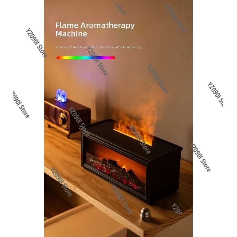Fireplace Shape Aromatherapy Diffuser, Vintage Automatic Spray Humidifier, Essential Oil Fragrance Scent Machine