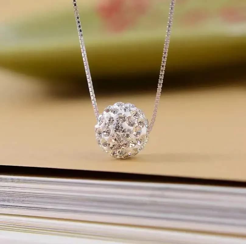 S925 Sterling Silver Diamond Zirconia 10mm Ball Pendant collana Box Chain Wedding Luxury Jewelry offerta di spedizione gratuita
