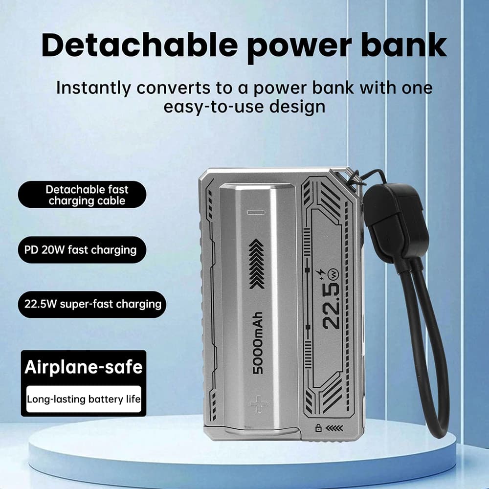 PD 20W Quick Charging Battery Case DIY-D-Type Single Cell Welded 21700 Power Bank Case Detachable Power Module Integrated Cable