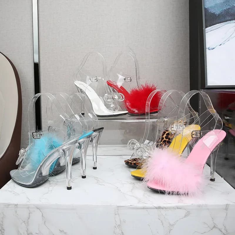 35-43 sexy super high heel sandals 11CM high night club transparent sandals sexy shoes large slippers
