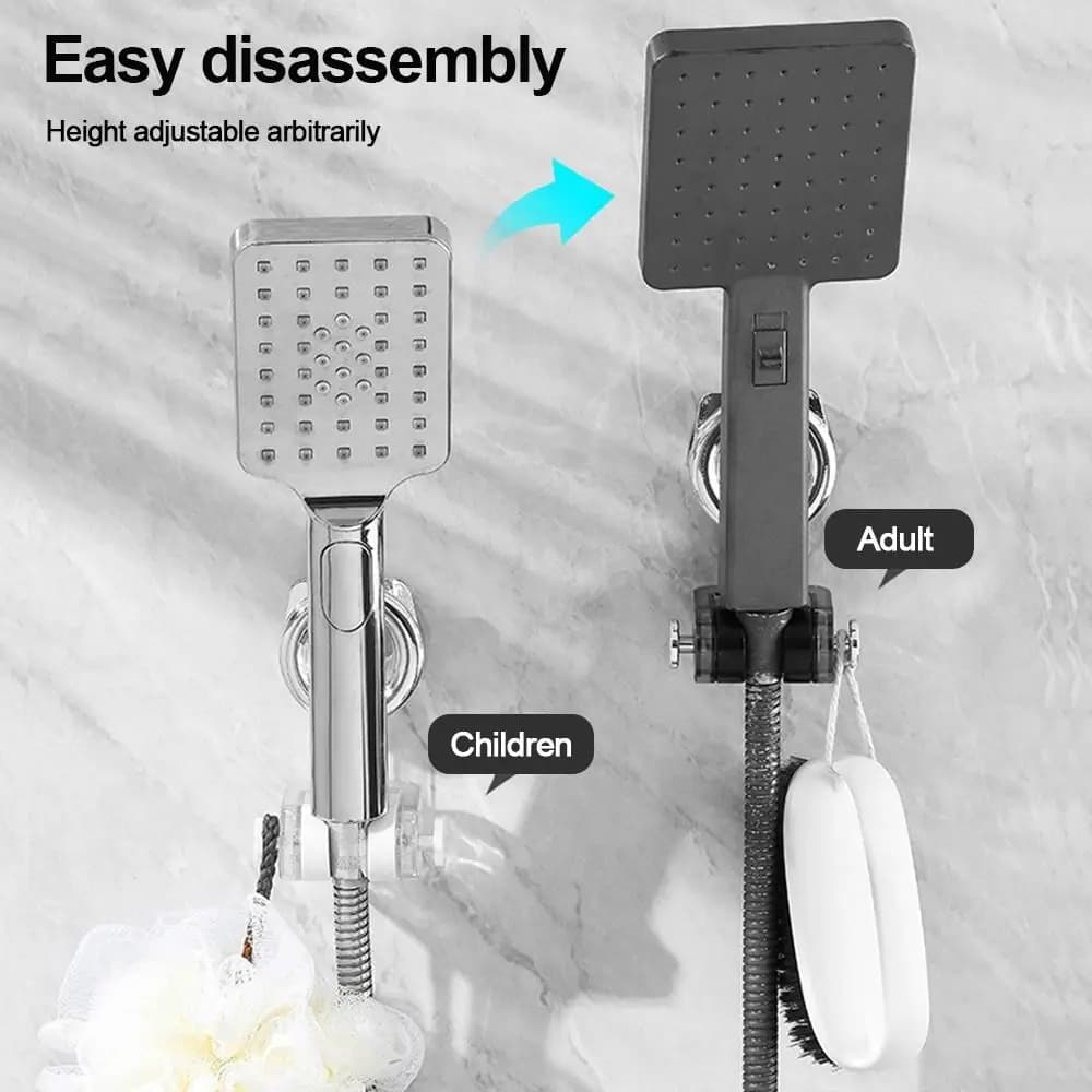 Supporto per soffione doccia a ventosa con ganci Supporto per spruzzatore portatile montato a parete Base fissa per spruzzatore regolabile
