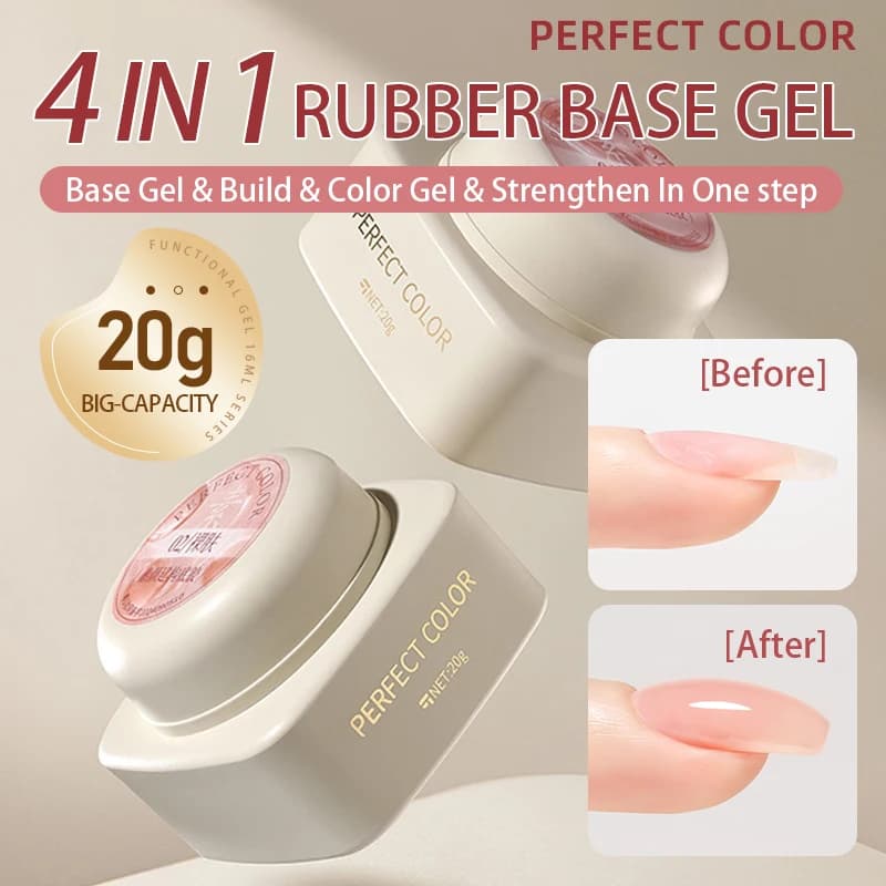 PERFECT COLOR Gel per Unghie 4-in-1 da 20g, Smalto Gel UV, 12 Colori Nude, per Salone e Nail Art Fai-da-Te a Casa