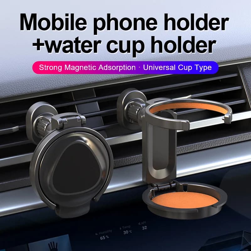 Car Holder with Foldable Support for Air Bottles, Stable Organizer for Water Bottles