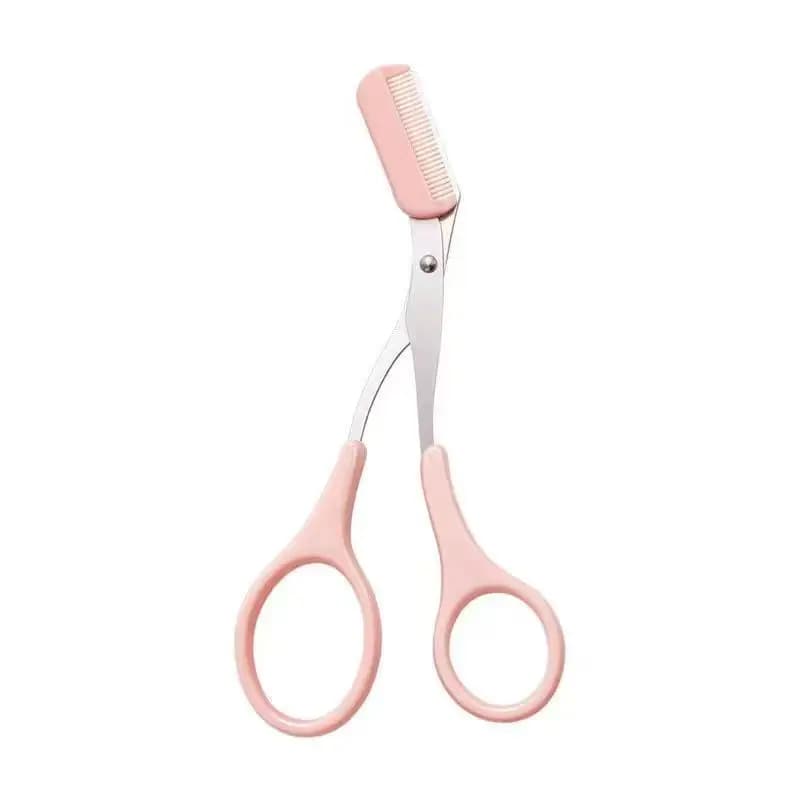 Forbici per sopracciglia a pettine incorporato da 1/3 pezzi - Strumento di precisione in acciaio inossidabile rosa, modellatura professionale delle sopracciglia per la toelettatura di casa e salone