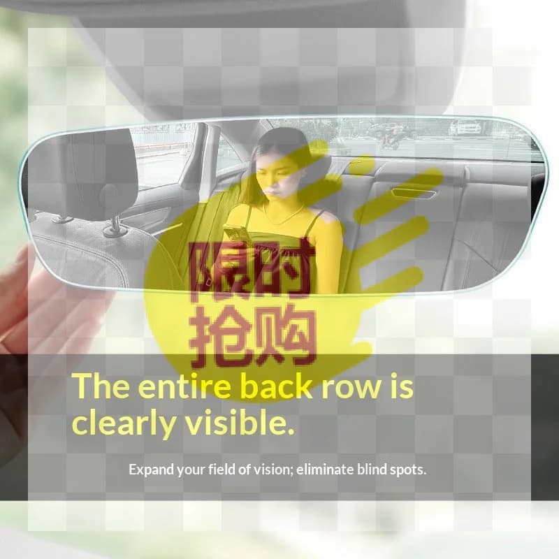【CMO】New Wide Angle Convex Rearview Mirror Anti Glare Car Interior Rear View Baby Seat Watch Sun Visor Mirror Covers Fastening