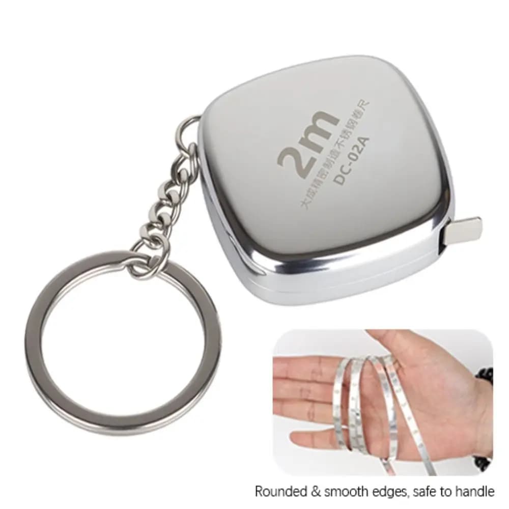 Practical 2m Mini Tape Measure Stainless Steel Retractable Pocket Tape Measure Precision Key Ring Tape Measure Tailor