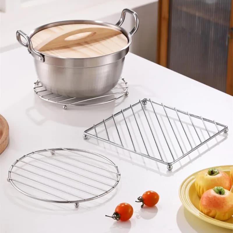 1PC Stainless Steel Trivet for Pot Steamer Rack Pot Steamer Insert, Wire Cooling Rack for Cooking and Baking Pans Holder