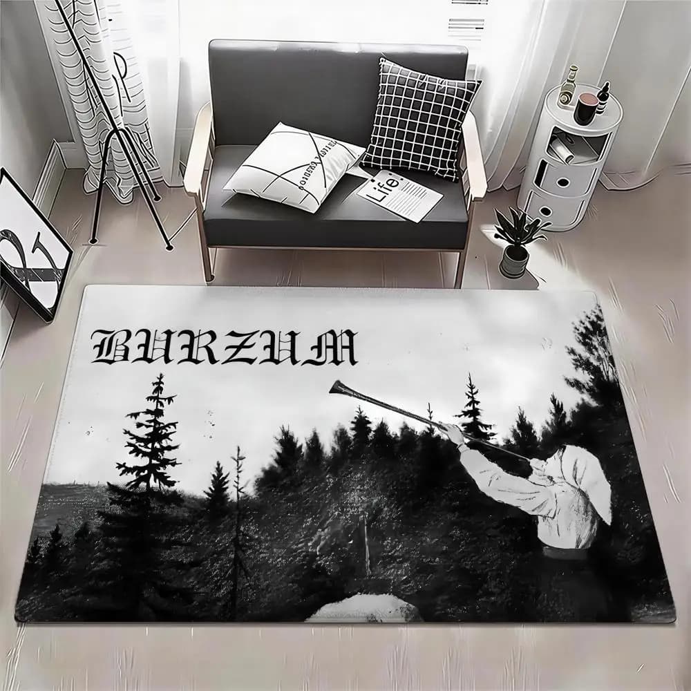 B-Burzum Filosofem Floor Mat Eco - Anti-slip flannel mat, odorless, for interior, soft carpet in short plush for home