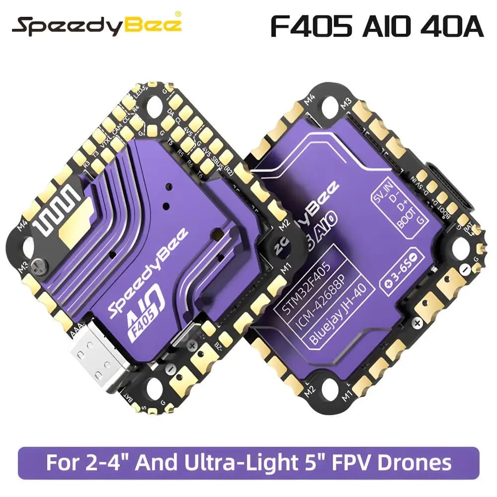 SpeedyBee F405 A10 40A Flight Controller 3S-6S con Giroscopio ICM-42688P per Droni FPV Ultra-Leggeri da 2-4" e 5" Wireless AIO DSHOT600/300