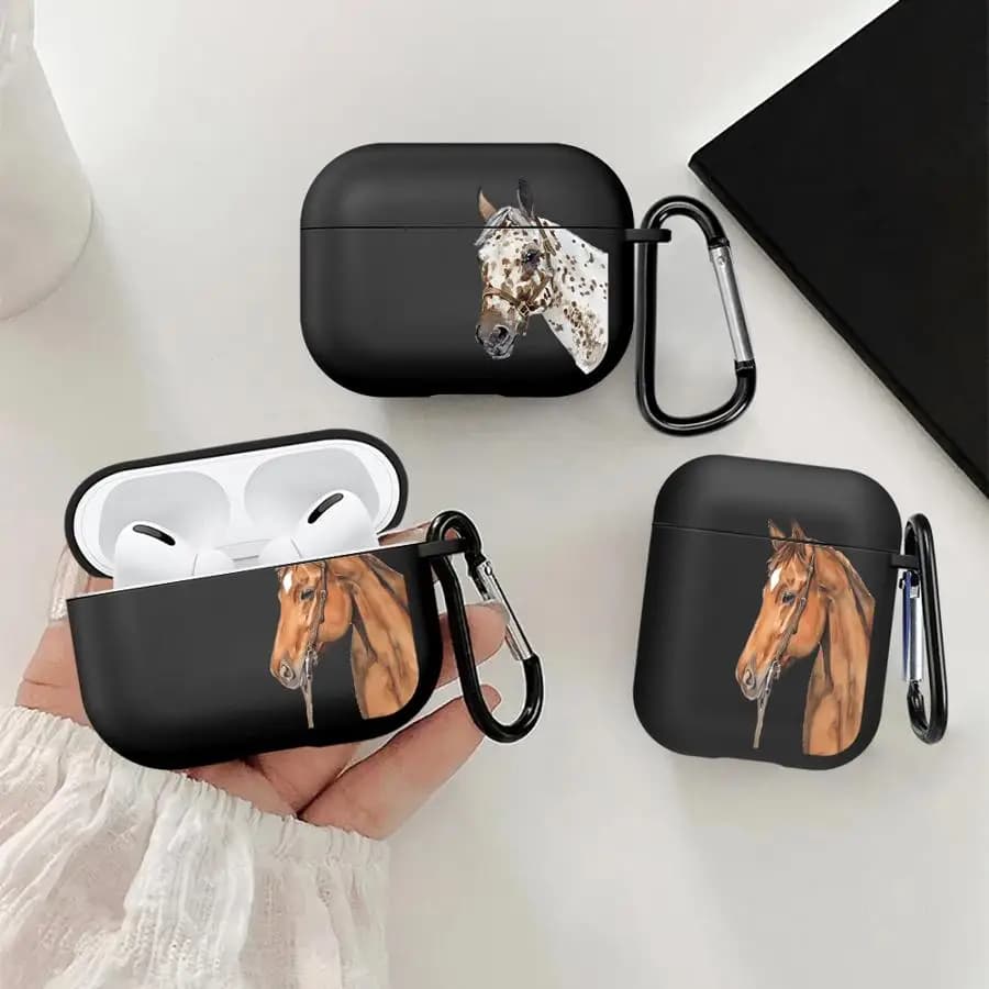 Earphone Cases Cover Case For Airpods Pro Pro2 2 3 4 1 Pro3 Horse Pattern