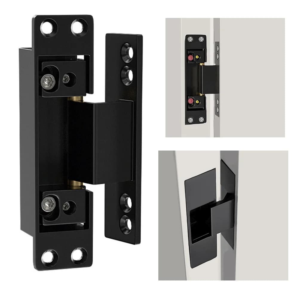 1 Pezzo Cerniere Nere Invisibili per Porte, Cerniere Regolabili a Croce per Porte in Legno, Accessori per Mobili, Cerniere Nascoste