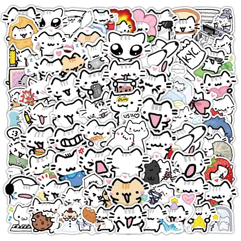 10/30/72 Pezzi Adesivi Carini Pokky Cat, Decalcomanie Kawaii di Animali e Meme, Graffiti per Laptop, Custodie per Telefono, Diari, Impermeabili, Giocattoli Adesivi Cartoon