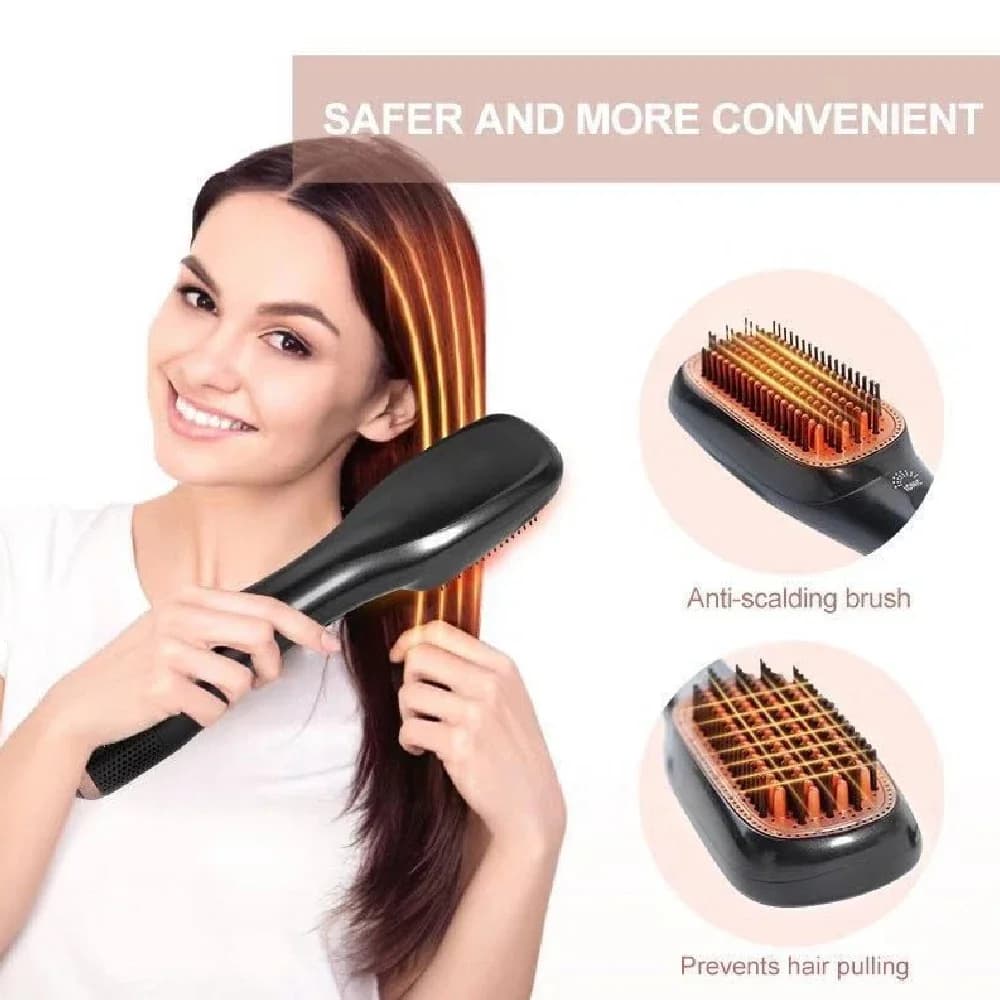 1PC 3 in 1 Hair Dryer Brush Straightener 1200W Negative Ionic Hot Air Brush One Step Blow Dryer,Styler for Straightening Drying