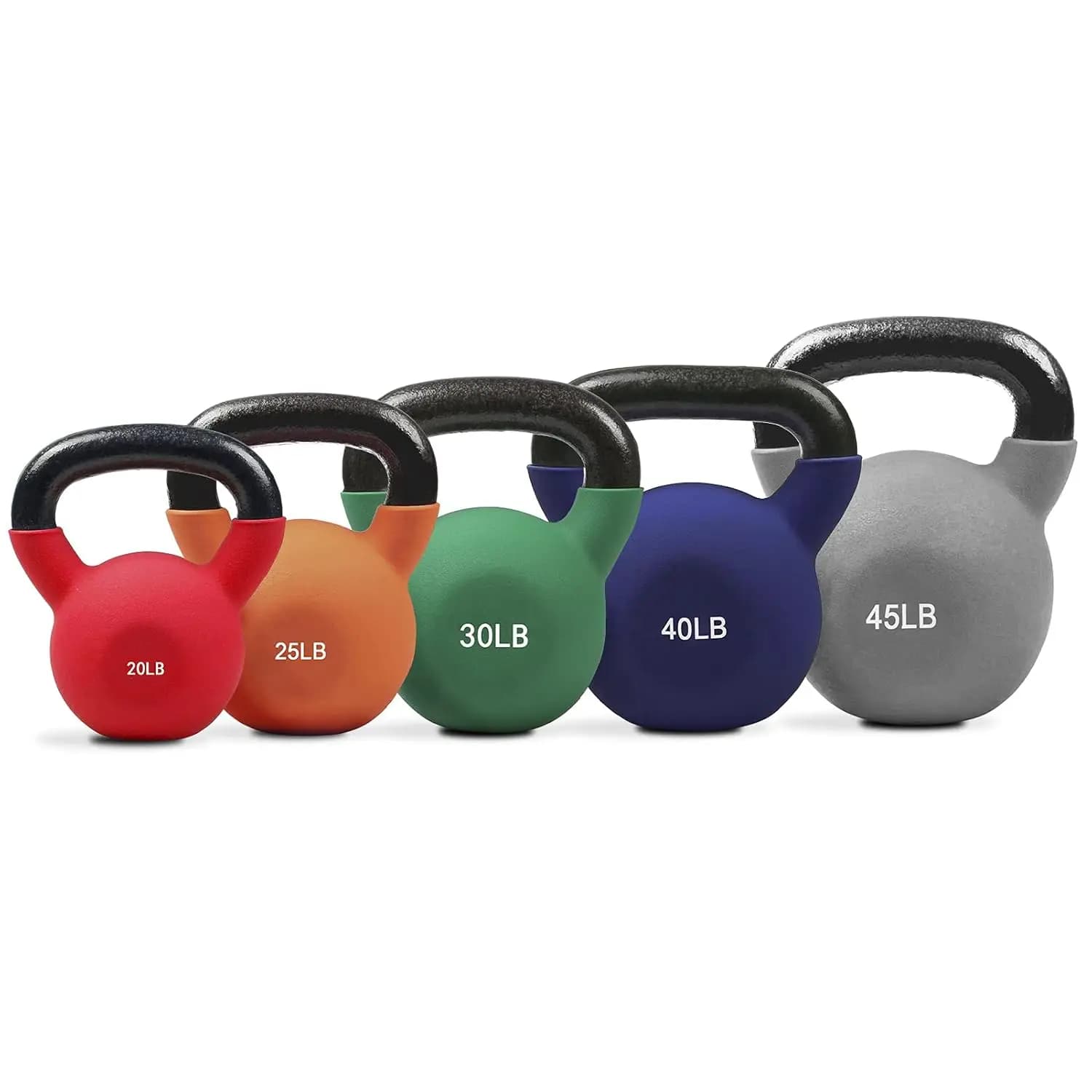 Kettlebell Set Covered in Neoprene, Cast Iron, Customizable