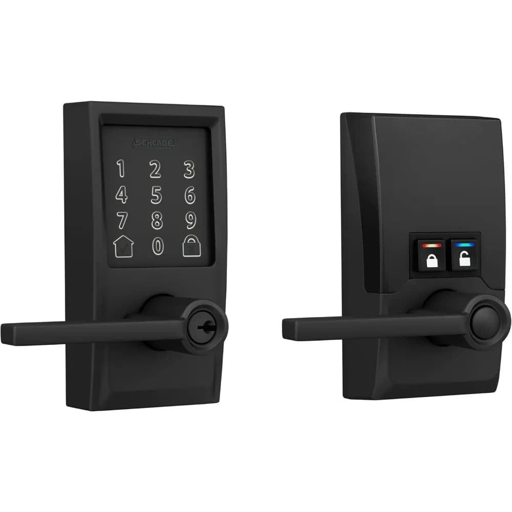 Serratura Intelligente Senza Chiave per Porta con Touchscreen e WiFi, Modello Century Lever Lock, Nero Opaco, Spedizione dagli Stati Uniti