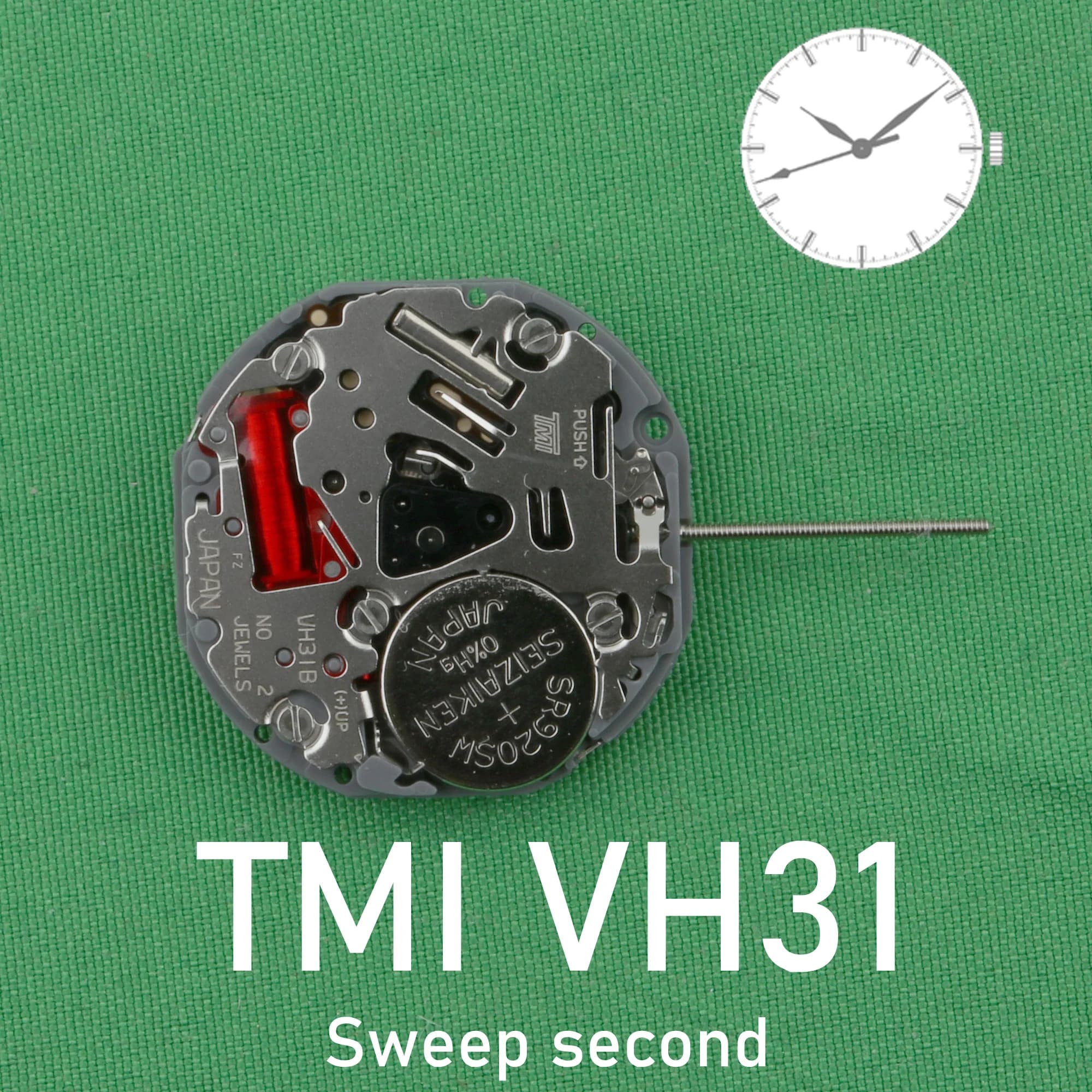 Movimento TMI VH31 Nuovo movimento giapponese VH31 Movimento originale dell'orologio SII/TMI VH31 3 lancette Sweep secondo