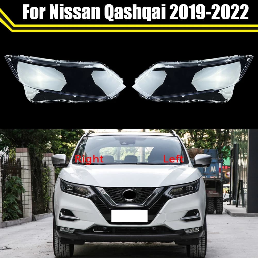 Custodia per faro per Nissan Qashqai 2019-2022 copertura per faro per Auto tappi per lampada in vetro paralume trasparente lampada frontale per Auto