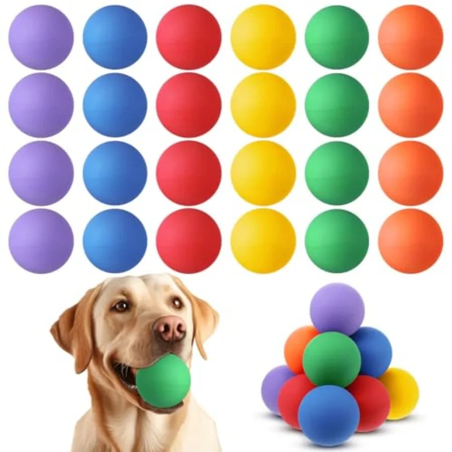 Shappy 24 Palline da Tennis in Gomma per Cani, Colorate, per Addestramento e Gioco Interattivo, 2,4 Pollici