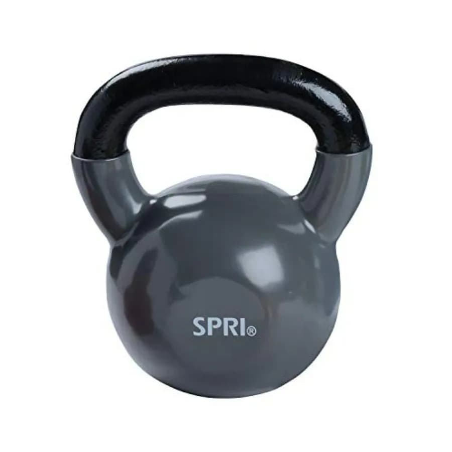 Kettlebell weights Kettlebell weight set with deluxe cast iron vinyl coating, comfortable grip, wide handle, color code