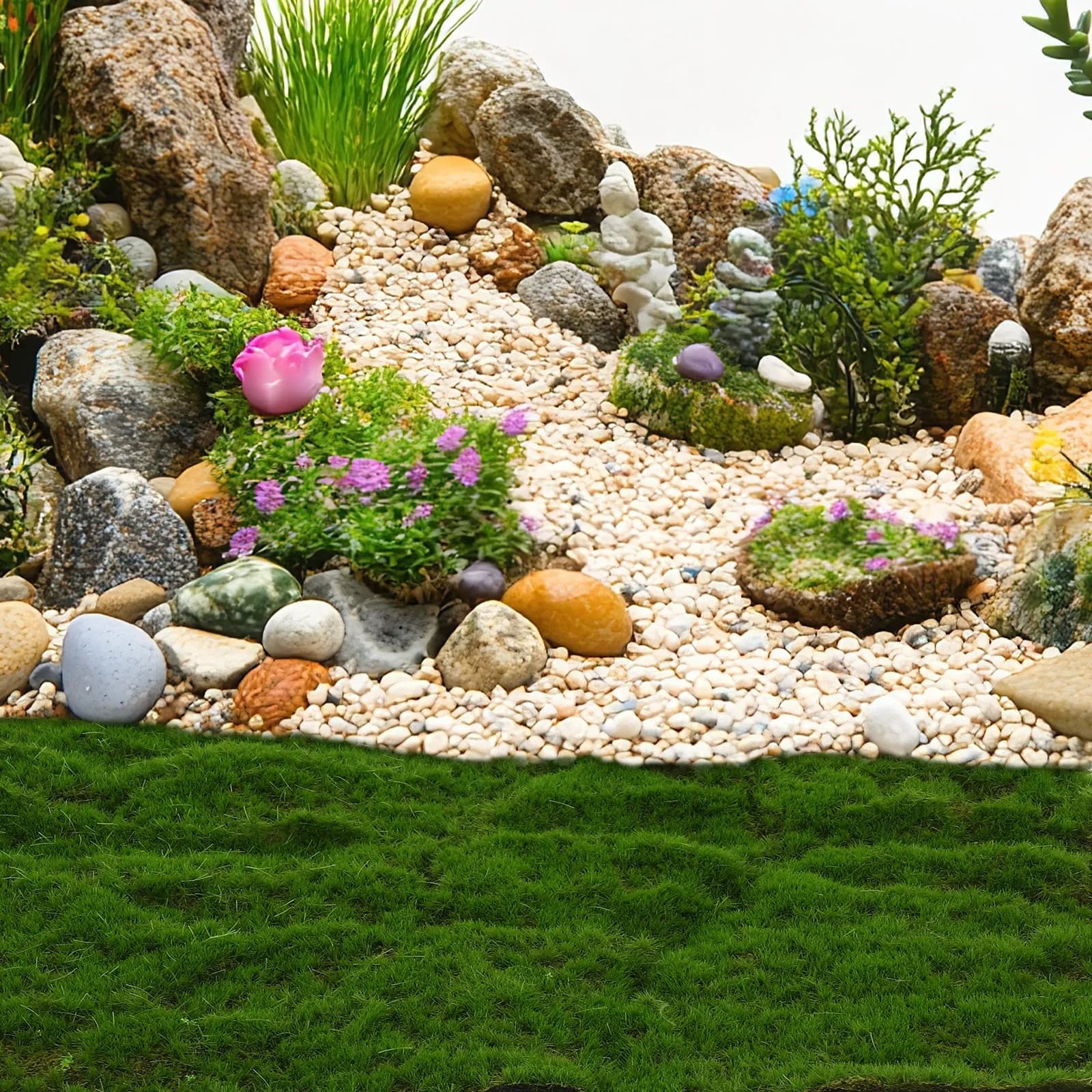 Erba Sintetica in Muschio Artificiale, Piante Verdi Decorative Versatili, Simulazione Paesaggistica per Giardino Esterno e Decorazioni Fatate