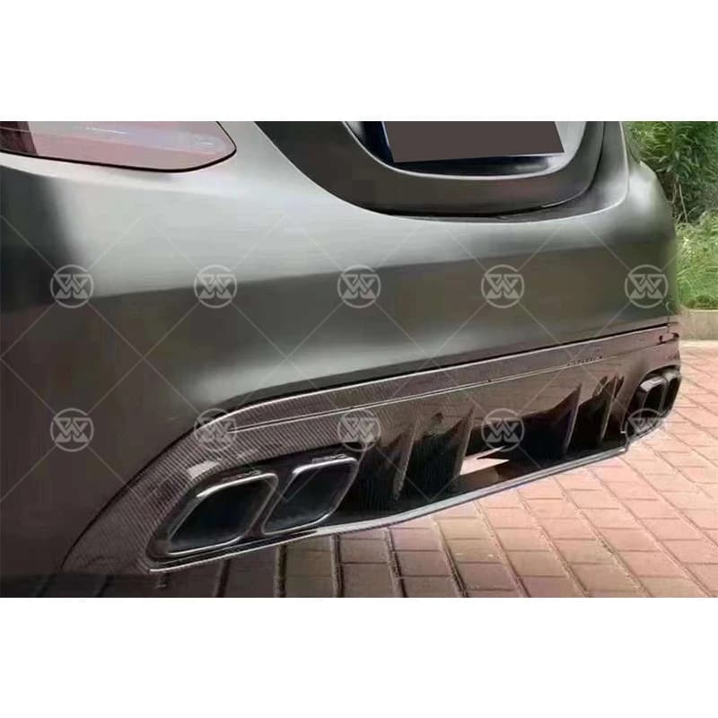 Diffusore Posteriore in Fibra di Carbonio per Mercedes Benz Classe C W205 C200 C220 C63 Quattro Porte, Spoiler Sportivo, Kit Carrozzeria