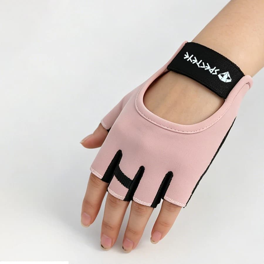 Guanti da fitness da donna a mezze dita, antiscivolo, traspiranti, per allenamento con i pesi, ciclismo e sport