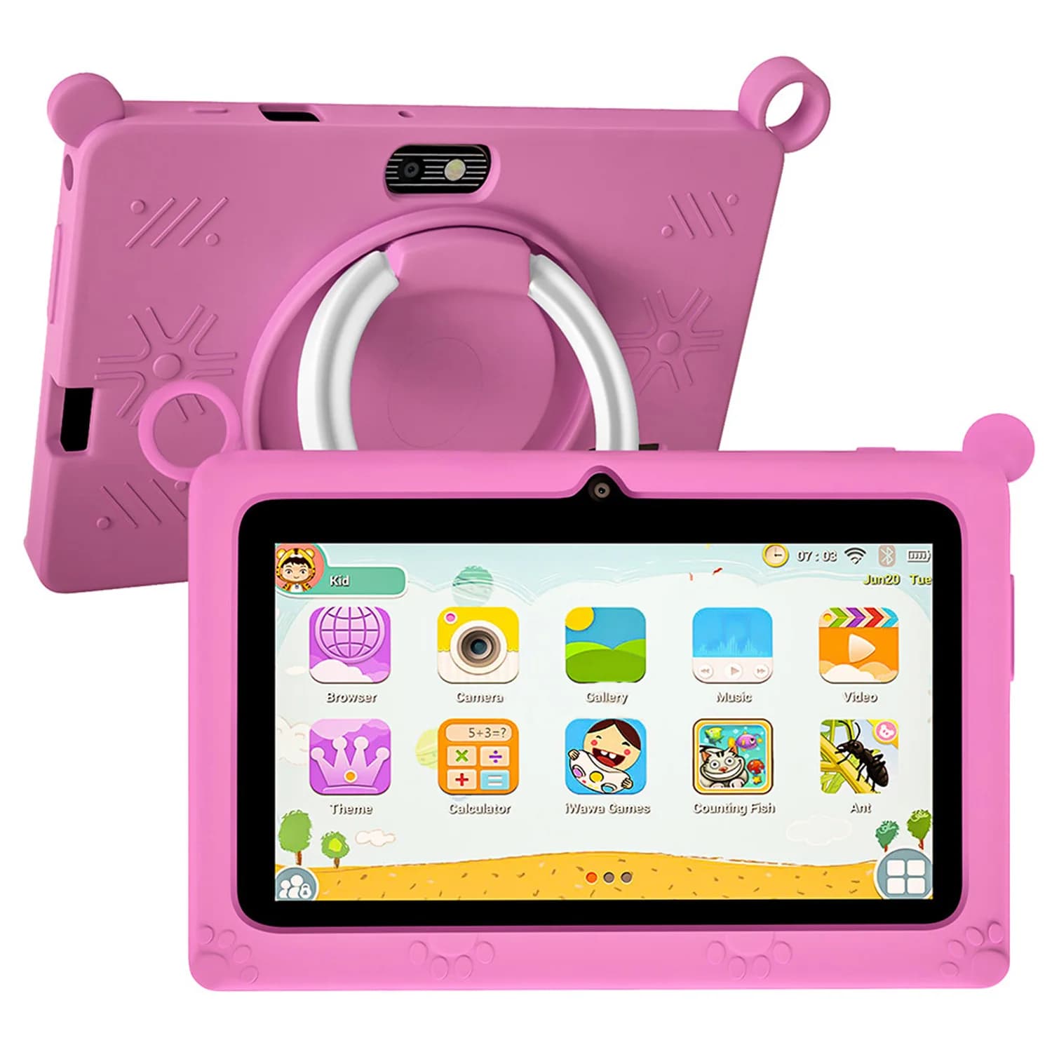 BDF Tablet for children New 7 inch Google Learning Educational Games Tablet Quad Core 4 GB RAM 64 GB ROM WiFi Bluetooth Double camera