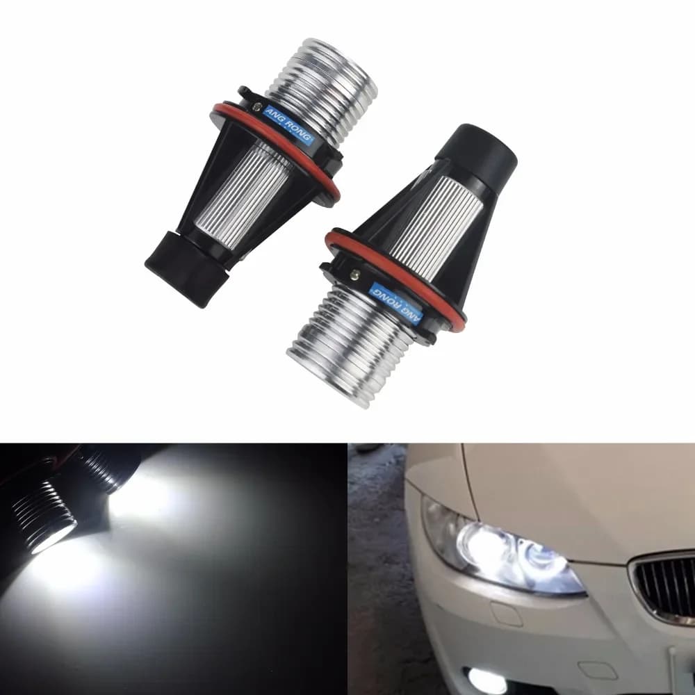 1 3W Angel Eyes LED Light Pole, Xenon White Luminous Rings for BMW E39 E87 E64 E63 E65 E66 E53 X5 E83, Not Compatible with 520d