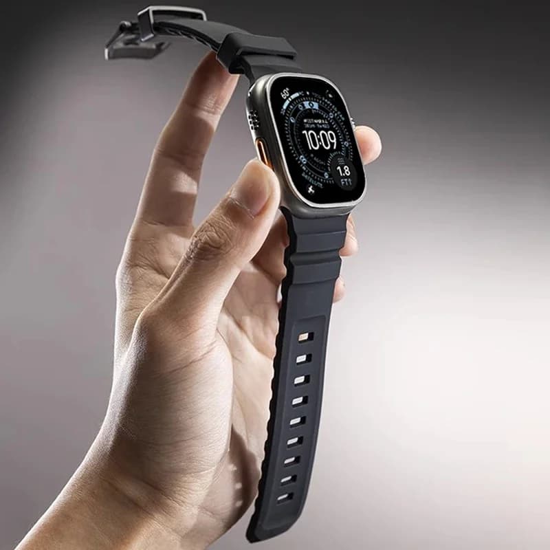 Cinturino sportivo in silicone Trail per cinturini Apple Watch Ultra 3 2 49mm 46mm 45mm 44mm Bracciale correa iWatch Serie 11 10 9 8 7 6 5 SE3