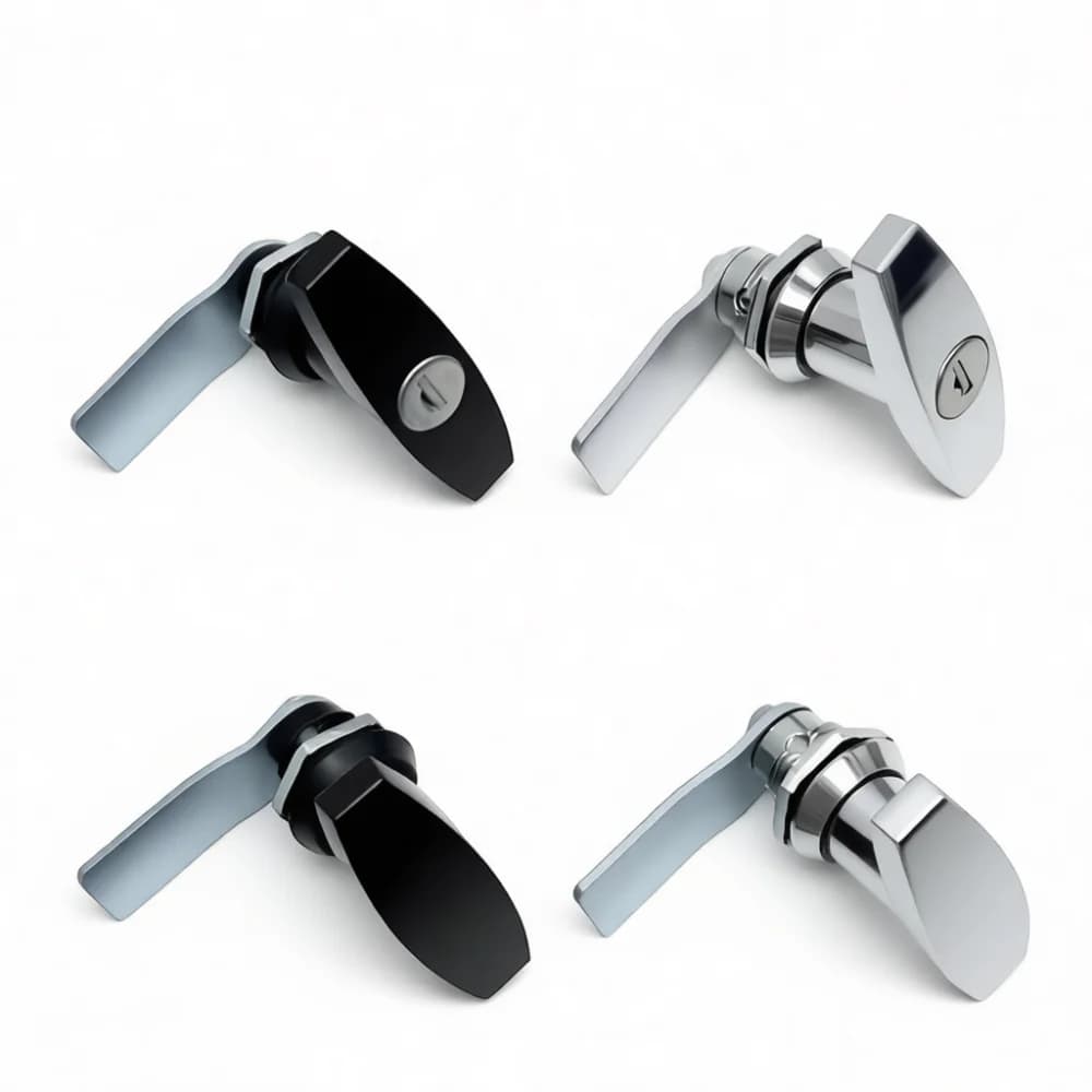 MS324 Handle Lock Zinc Alloy Industrial Cabinet Door Hardware Air Purifier Replacement Latch Mechanism Chrome Black Keys