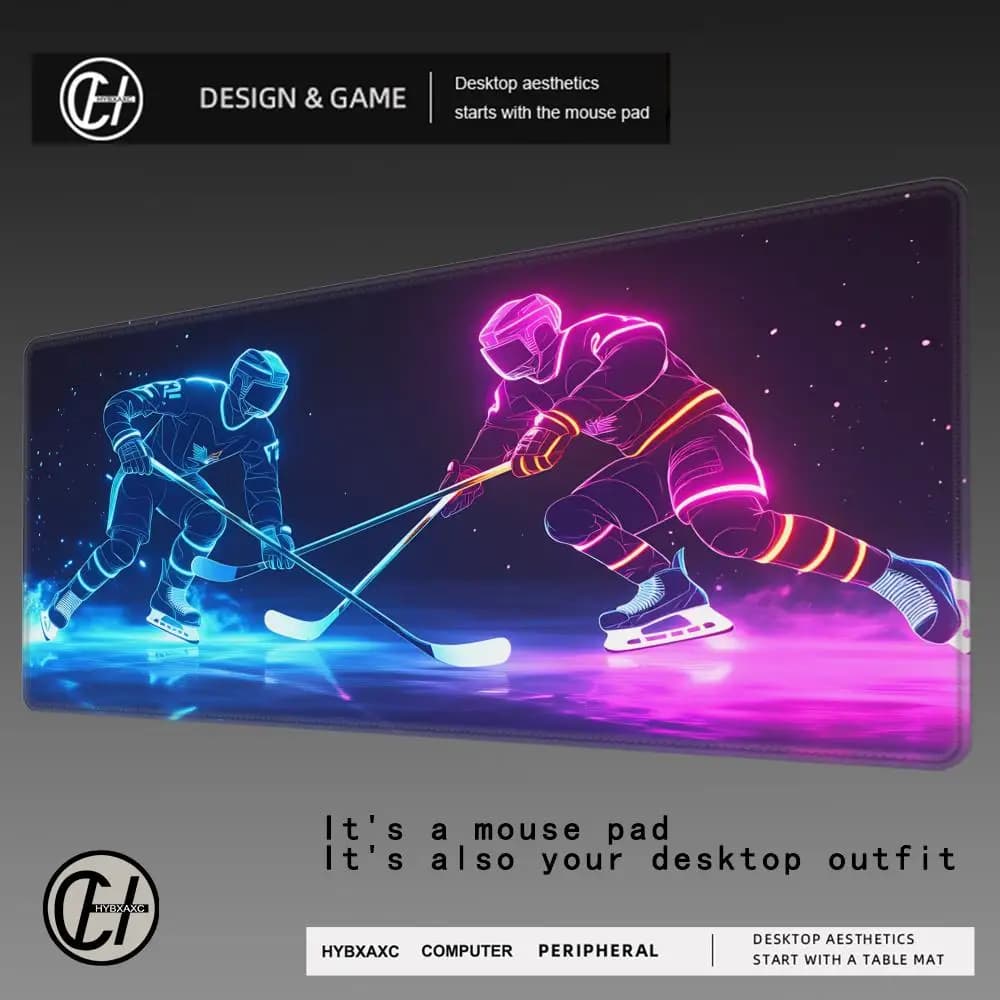 HYBXAXC Tappetino da gioco per hockey su ghiaccio, tappetino da gioco per laptop da ufficio, tappetini per tastiera da gioco antiscivolo, tappetini da scrivania lunghi, tappetini da gioco, tappetino da ufficio