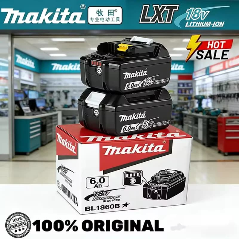 100% Makita 6.0 Ah Battery 18V LXT Lithium ion BL1860 with LED Indicator Battery 18V Electric Tool Battery Original