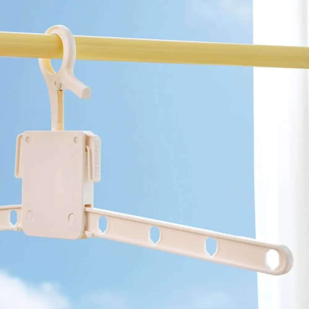 Simple Foldable Clothes Hanger Windproof 8-Hole Laundry Drying Rack Multi-Function Portable Clothes Hook Home & Travel