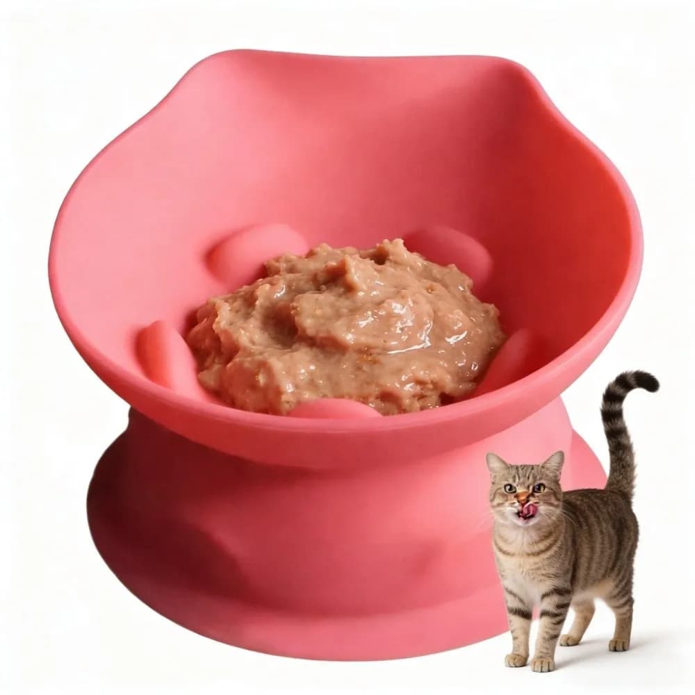 Creative Silicone Slow Food Bowl Neck Protection Non-Slip Pet High Foot Bowl Multi-use Anti Tipping Suction Bowl Pet Supplies