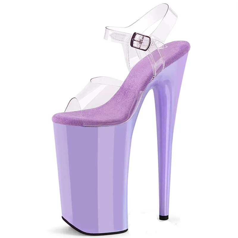 Sandali da Donna con Plateau, Tacco Alto 26cm (10 Pollici), Punta Aperta, Stile Gladiatore, Sexy, per Nightclub, Pole Dance, Modelli, Sposa, Abiti da Sera