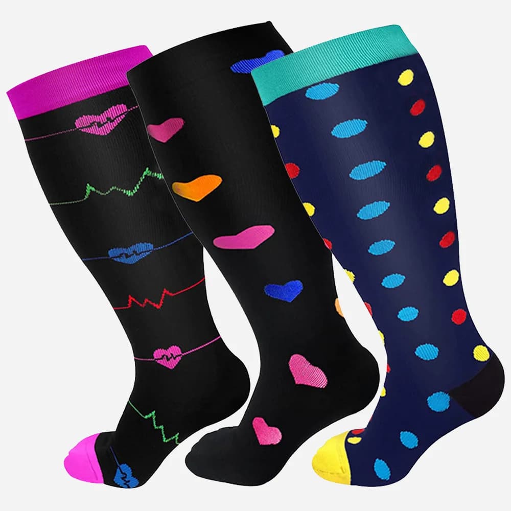 S-4XL Plus Size Men's Compression Socks Women's Gym Running Jumping Short Sports Socks Medical Varicocele Skirts For Weight Loss