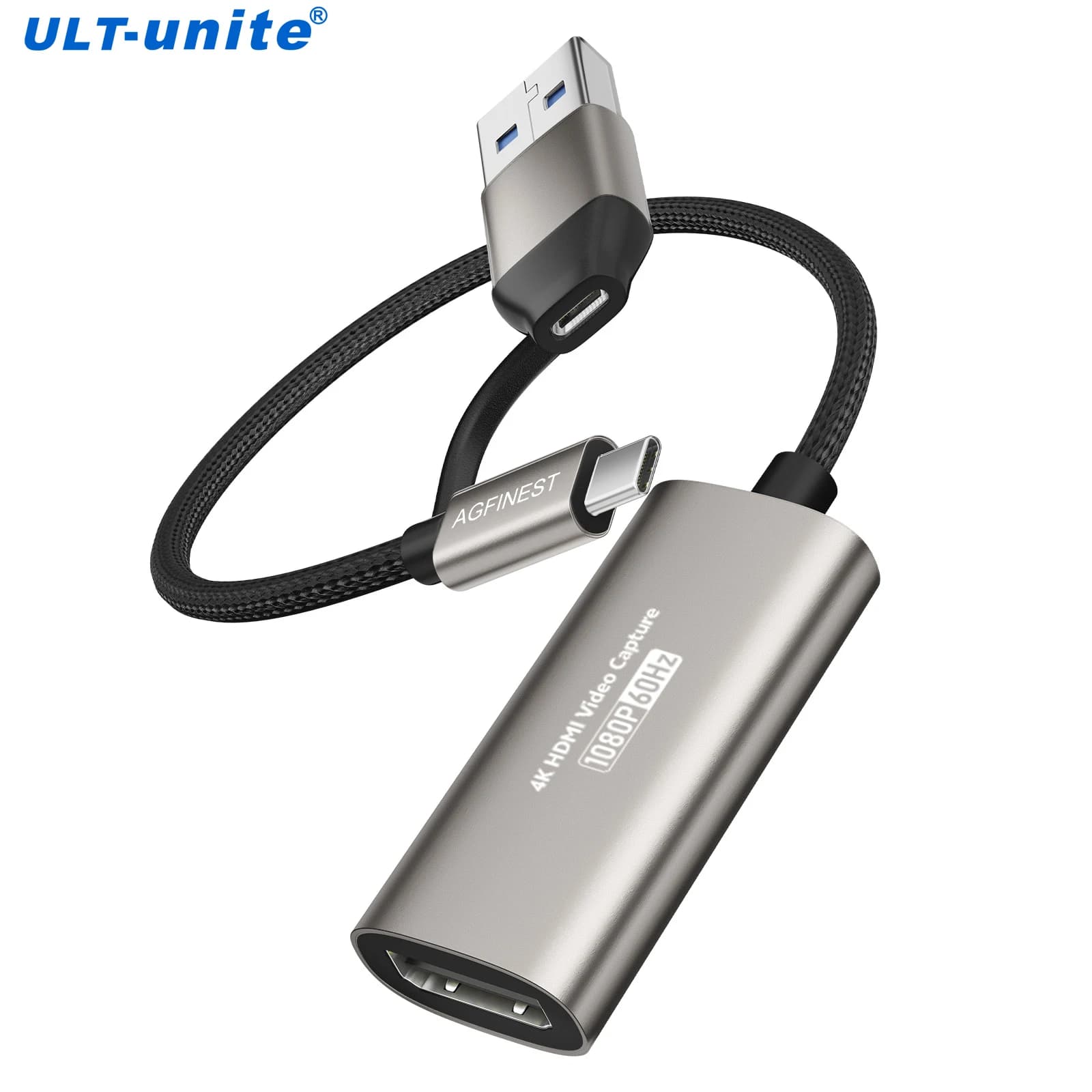 Scheda di acquisizione HDMI, dispositivo di acquisizione video USB C, scheda di acquisizione da USB a HDMI 4K per lo streaming in diretta di giochi e la registrazione di riunioni di insegnamento con OBS Studio PotPlaye