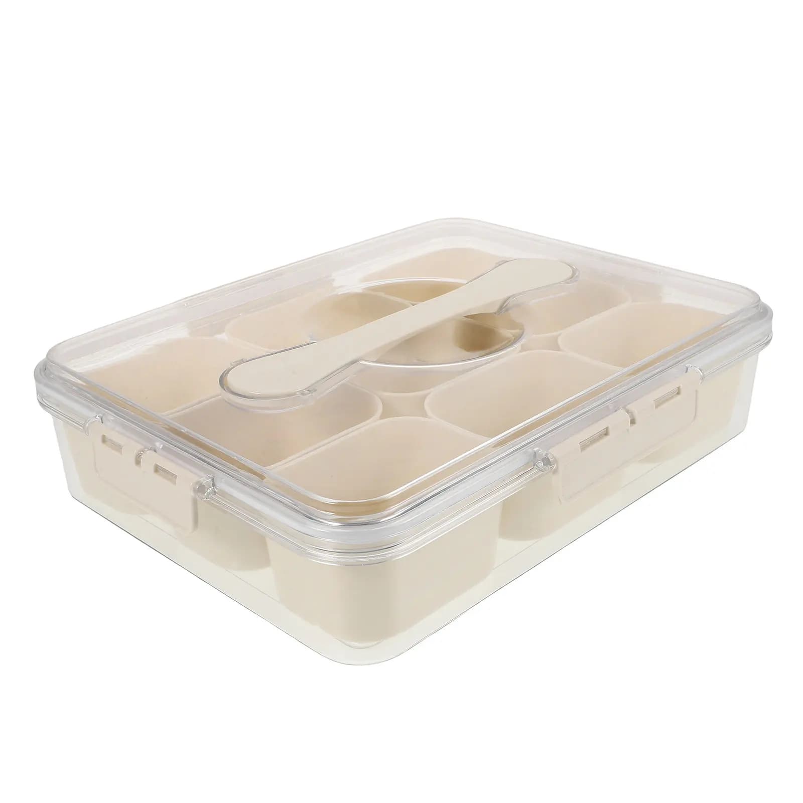 Contenitore Organizzatore per Frigorifero con Scomparti, Scatola Trasparente per Alimenti Freschi, per Verdure, Frutta, Spezie, Viaggi, Picnic, Frigo