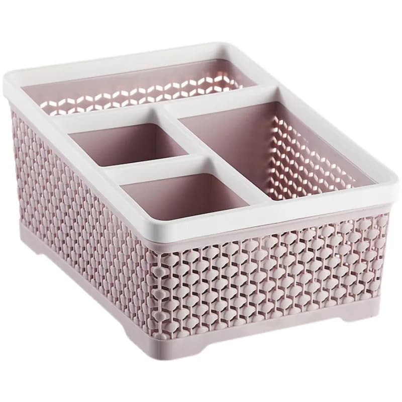 Scatola portaoggetti per cosmetici Pennello per trucco Rossetto Griglia da tavolo Scatola portaoggetti in plastica Portapenne