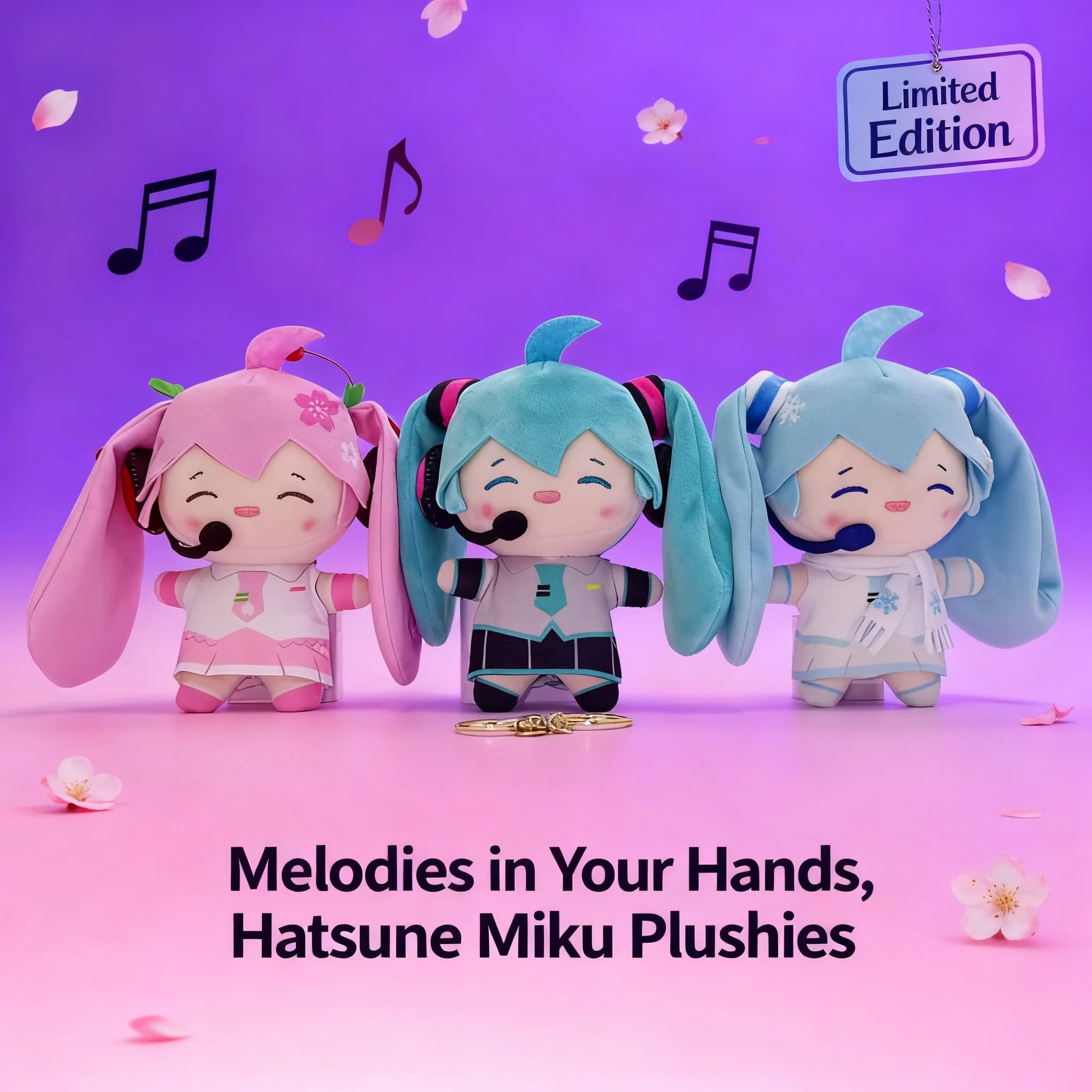 Peluche Miku Hatsune Future VOCALOID Fufu, Giocattolo Imbottito, Portachiavi, Figurina Anime Carina, Regalo da Collezione per i Fan